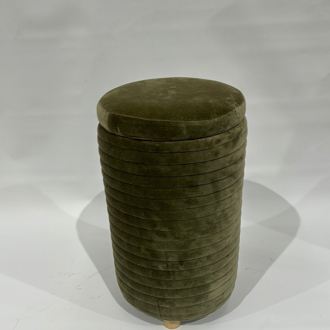 Olive Felt Fabric Stool