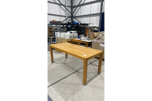 Pine Effect Laqured Wood Dining Table